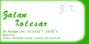 zalan kolesar business card